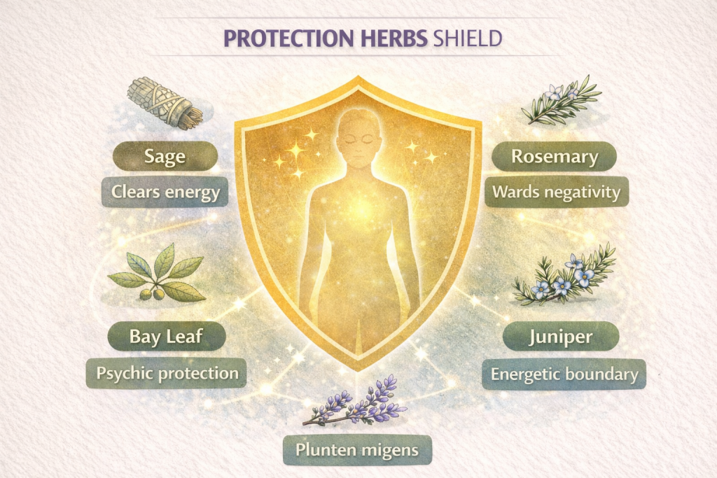 Protection Herbs Shield Diagram